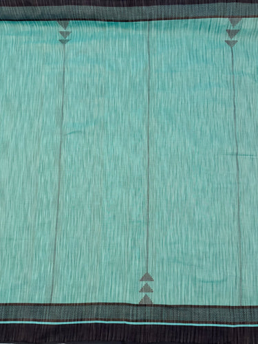 ShopNaya Exclusive | Handwoven | Pure Cotton Saree | Jamdani Weave | No Blouse | Sky Blue | Thread Work | Ships from California